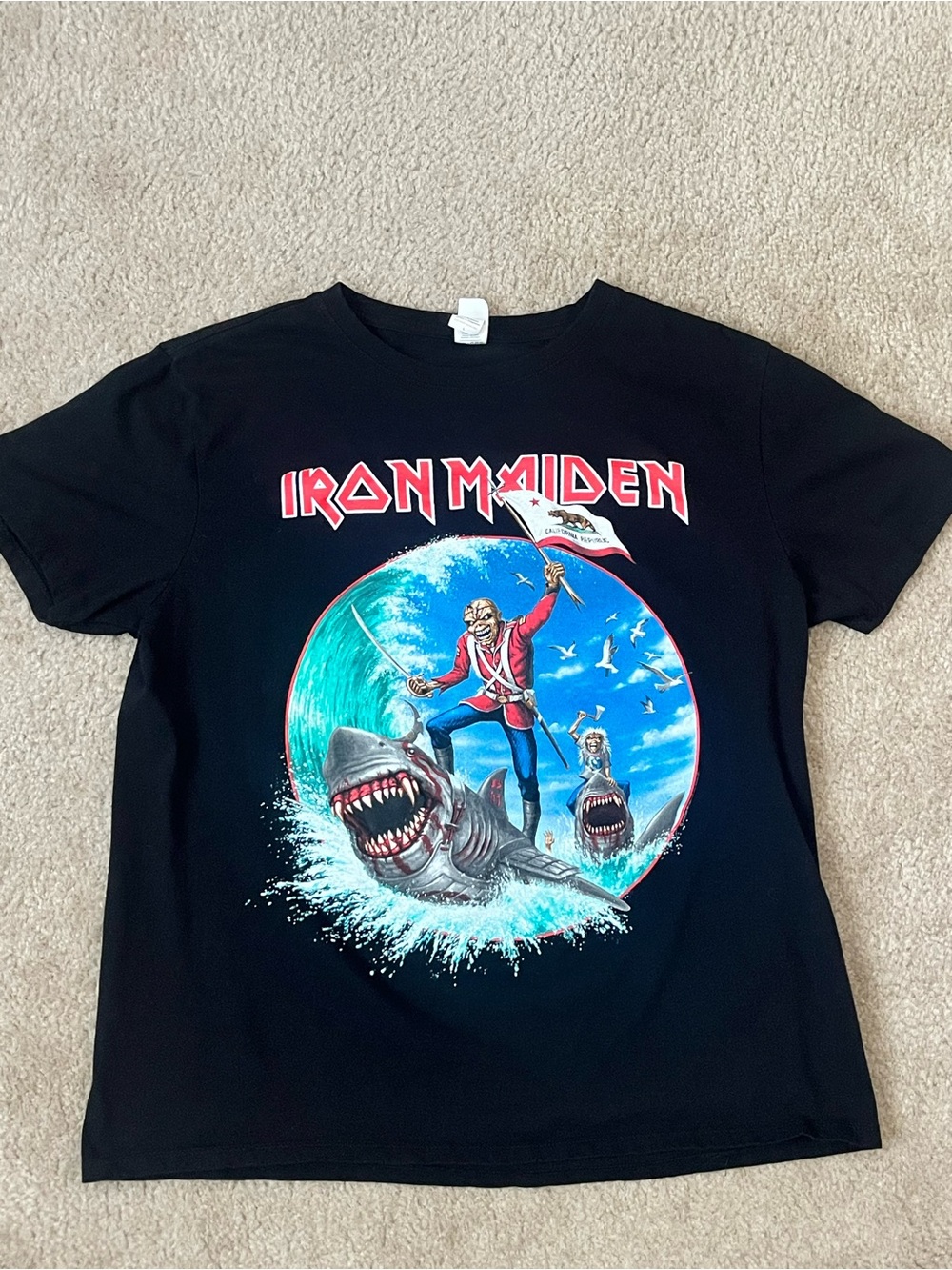 Iron Maiden 2022 Legacy Of The Beast Black W Back Print Mens Large